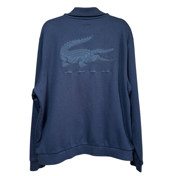 Lacoste Sport- Navy Blue Embroidered Full Zip Sweatshirt- Sz. 4XL - Picture 3 of 12